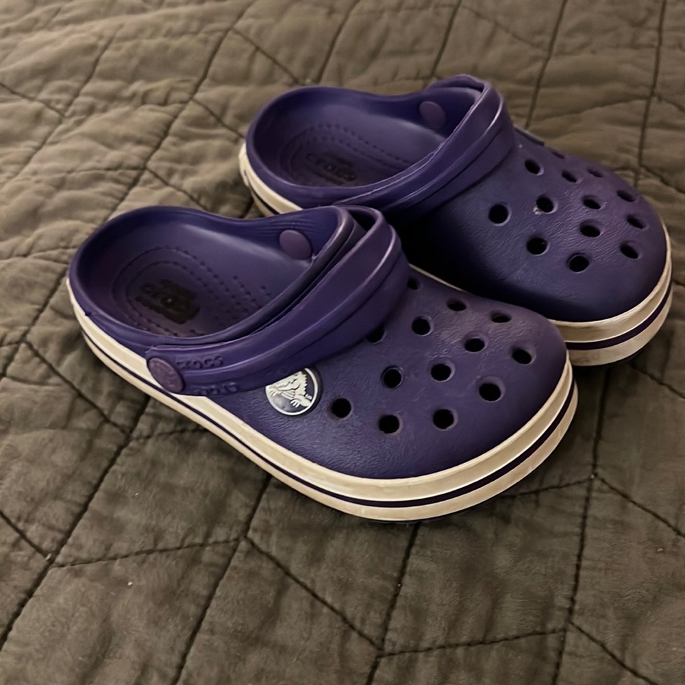 Purple Kids Crocs size 8